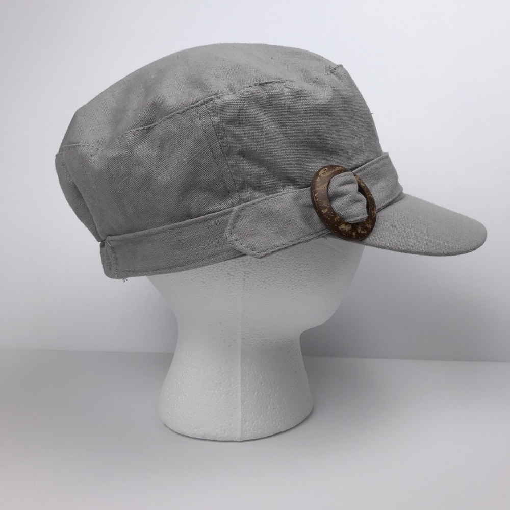Women’s Gray Linen Fabric Cap